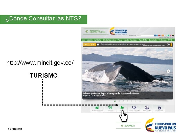 ¿Dónde Consultar las NTS? http: //www. mincit. gov. co/ TURISMO GD-FM-016. V 4 