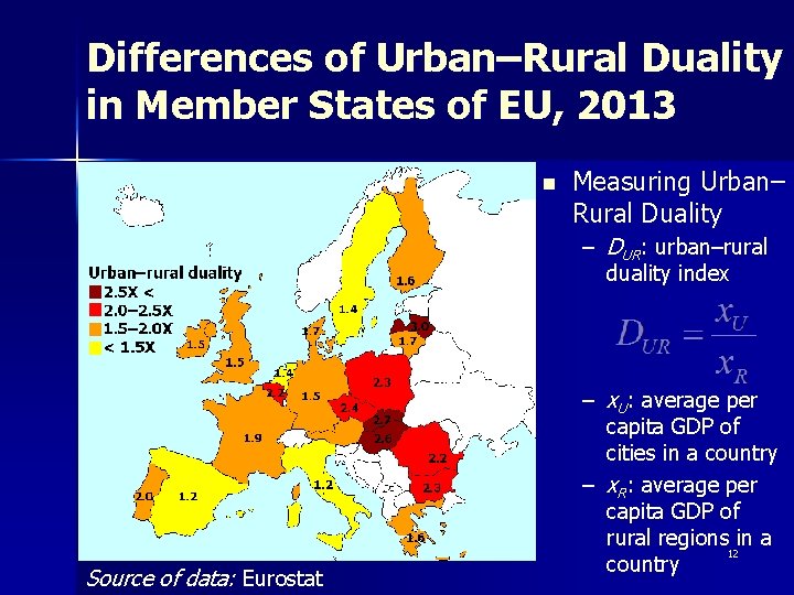 Differences of Urban–Rural Duality in Member States of EU, 2013 n Measuring Urban– Rural