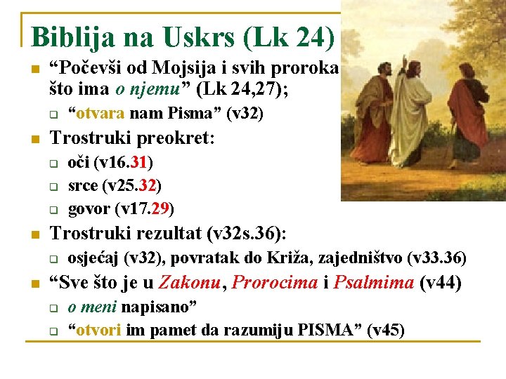 Biblija na Uskrs (Lk 24) n “Počevši od Mojsija i svih proroka… što ima