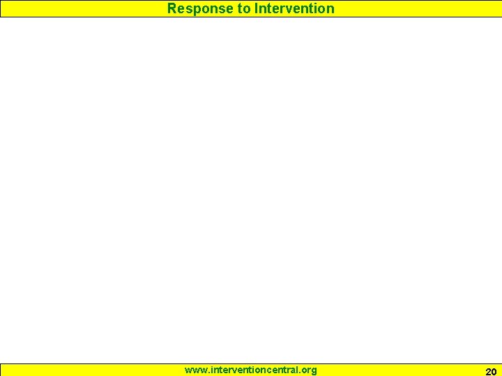 Response to Intervention www. interventioncentral. org 20 
