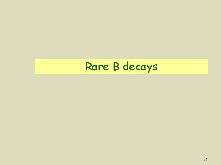 Rare B decays 21 