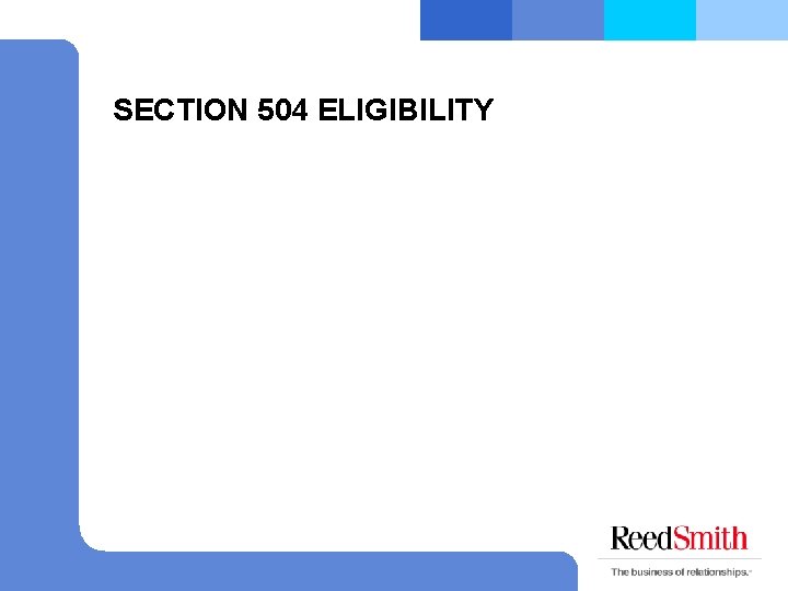 SECTION 504 ELIGIBILITY 
