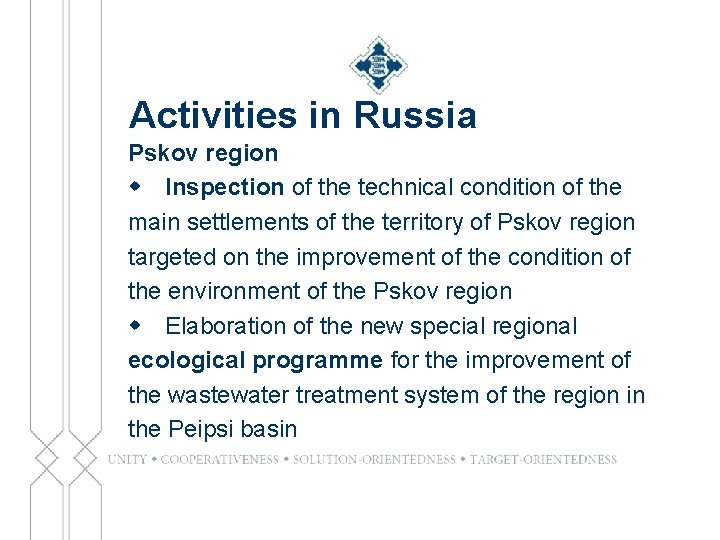 Activities in Russia Pskov region w Inspection of the technical condition of the main