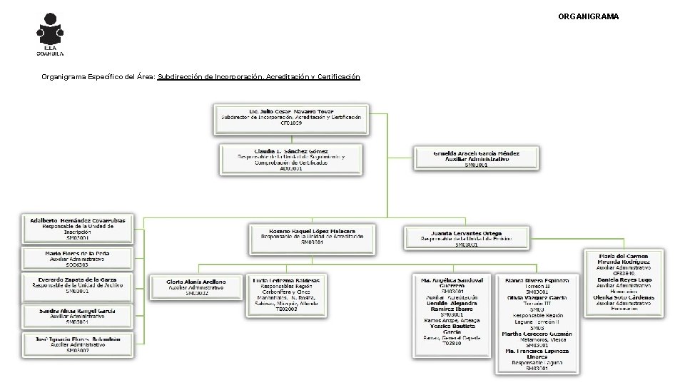 ORGANIGRAMA Organigrama Específico del Área: Subdirección de Incorporación, Acreditación y Certificación 