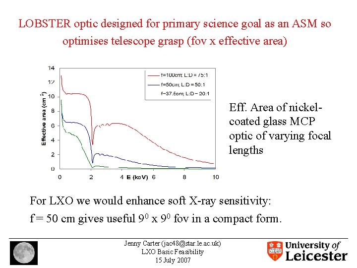 LOBSTER optic designed for primary science goal as an ASM so optimises telescope grasp