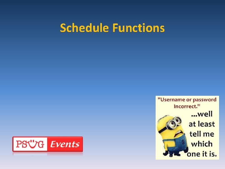 Schedule Functions 