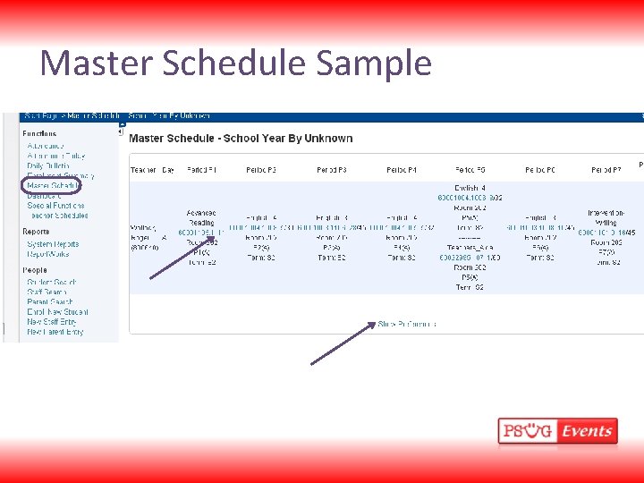 Master Schedule Sample 