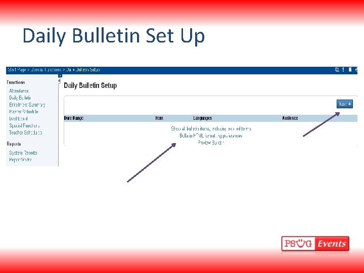 Daily Bulletin Set Up 