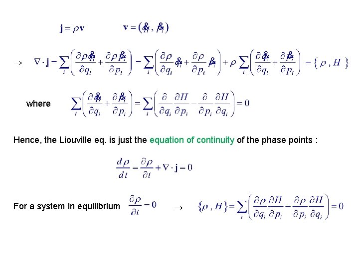  where Hence, the Liouville eq. is just the equation of continuity of the