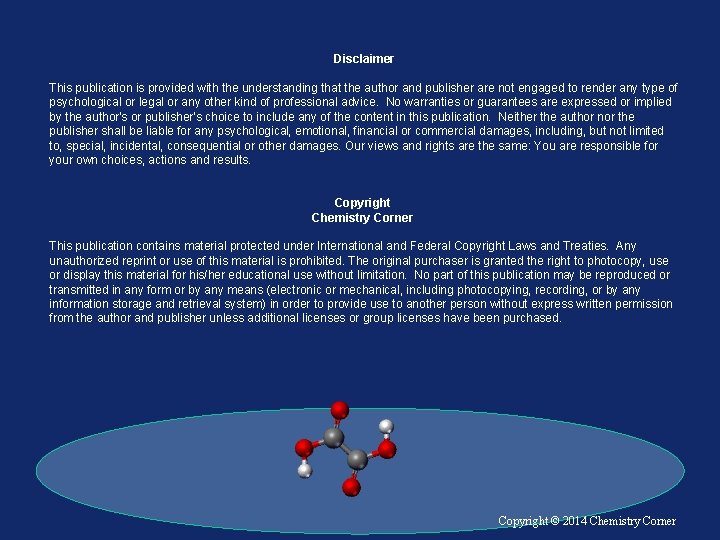 Disclaimer This publication is provided with the understanding that the author and publisher are