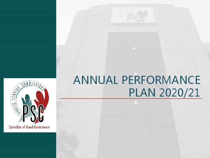ANNUAL PERFORMANCE PLAN 2020/21 23 