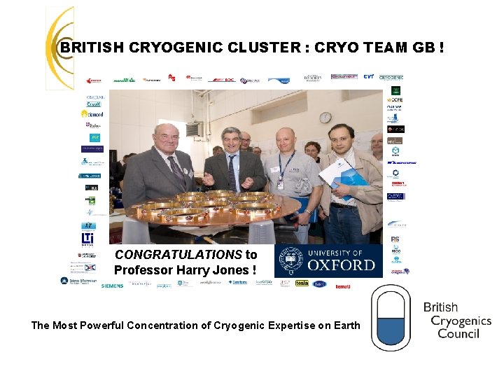 BRITISH CRYOGENIC CLUSTER : CRYO TEAM GB ! CONGRATULATIONS to Professor Harry Jones !