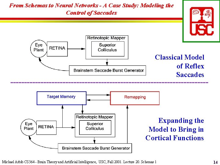 From Schemas to Neural Networks - A Case Study: Modeling the Control of Saccades