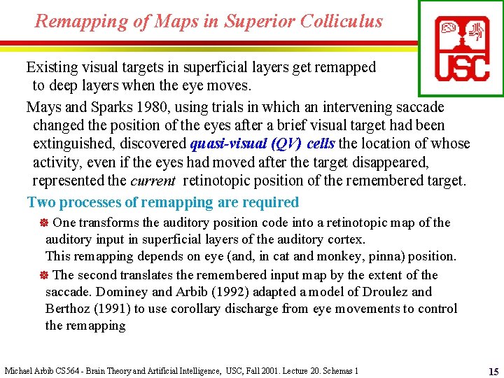 Remapping of Maps in Superior Colliculus Existing visual targets in superficial layers get remapped