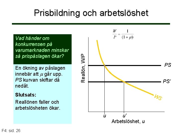 Vad händer om konkurrensen på varumarknaden minskar så prispåslagen ökar? En ökning av påslagen