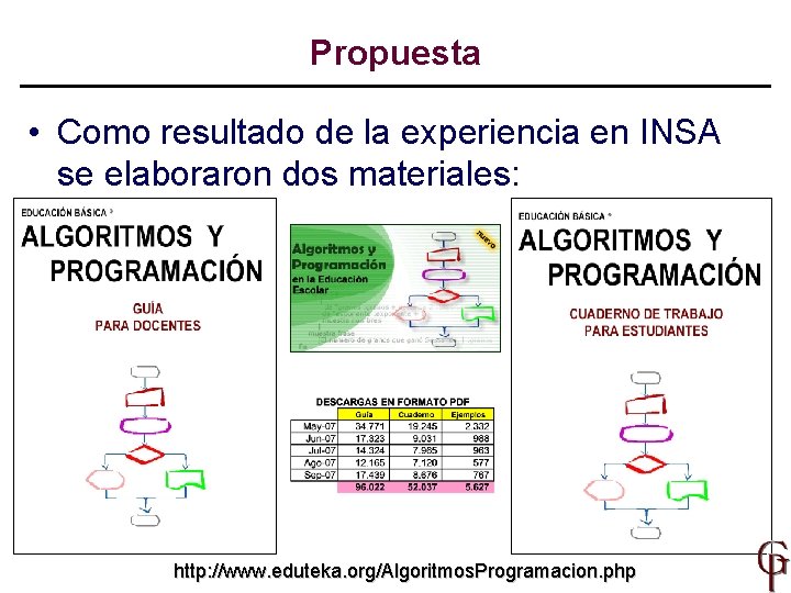 Propuesta • Como resultado de la experiencia en INSA se elaboraron dos materiales: http: