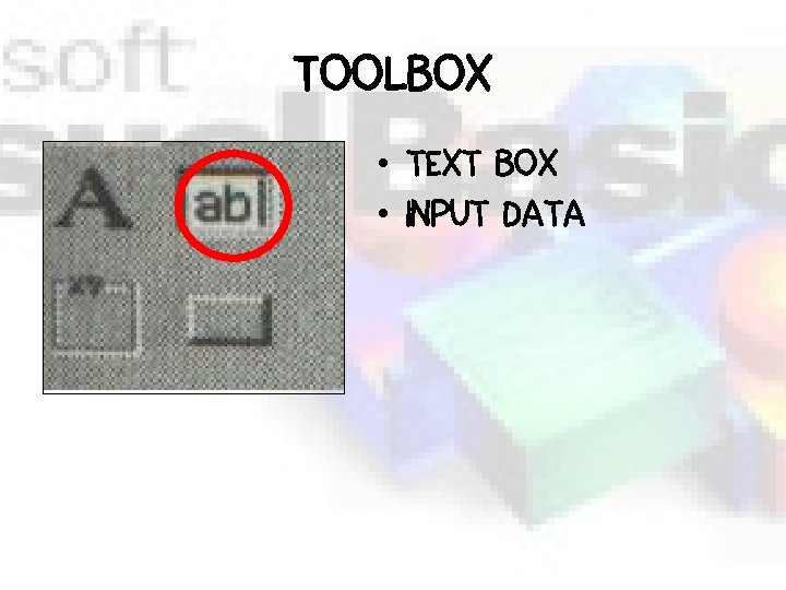 TOOLBOX • TEXT BOX • INPUT DATA 