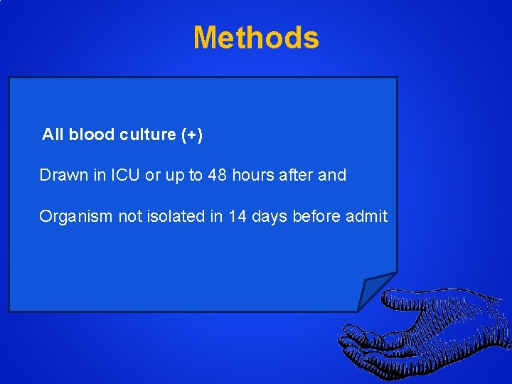 Methods All blood culture (+) Drawn in ICU or up to 48 hours after