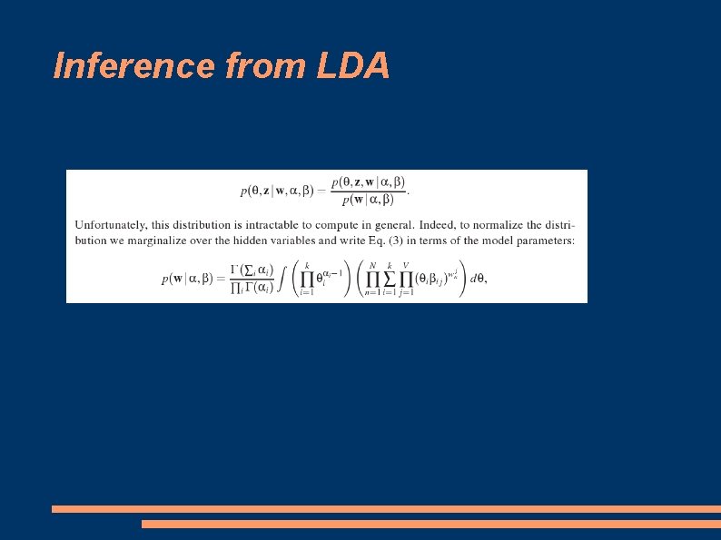 Inference from LDA 