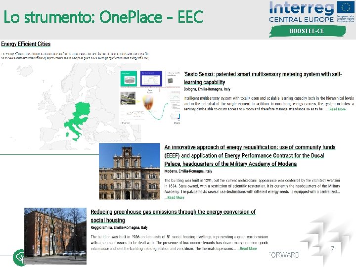 Lo strumento: One. Place - EEC BOOSTEE-CE TAKING COOPERATION FORWARD 7 