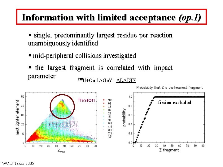 Information with limited acceptance (op. I) § single, predominantly largest residue per reaction unambiguously