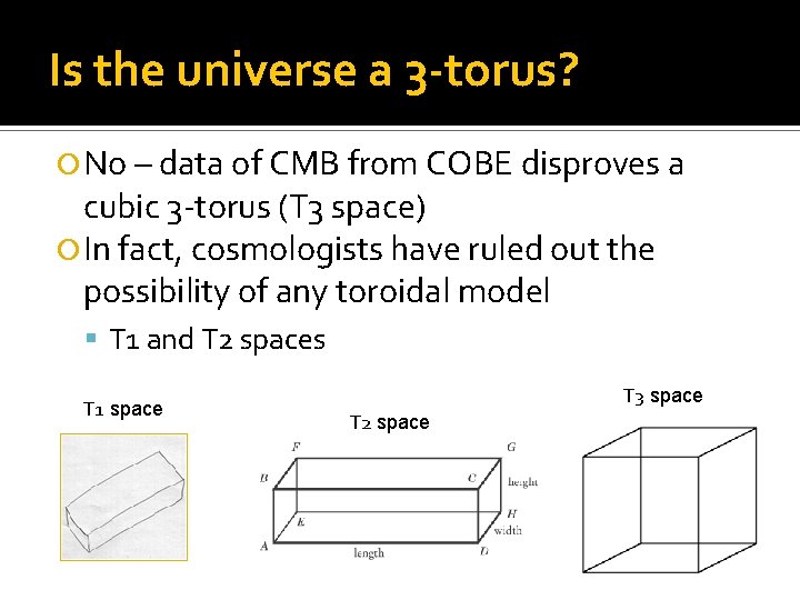 Is the universe a 3 -torus? No – data of CMB from COBE disproves