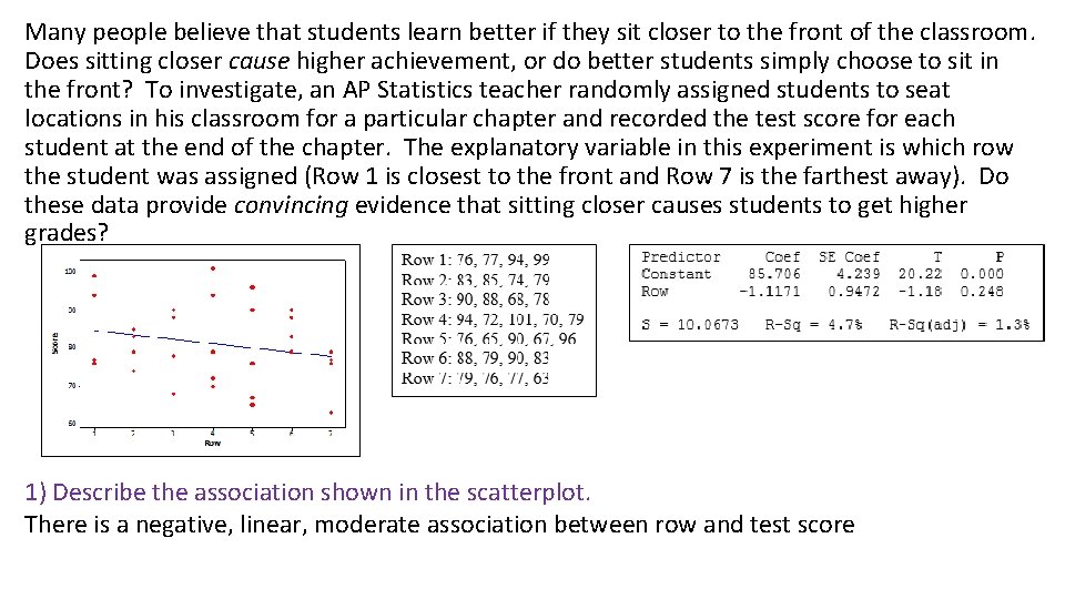 Many people believe that students learn better if they sit closer to the front Many people believe that students learn better if they sit closer to the front
