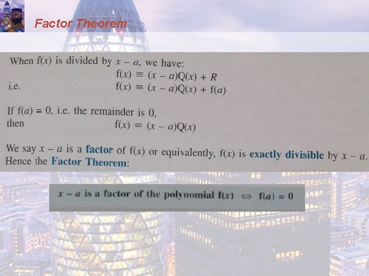 Factor Theorem 
