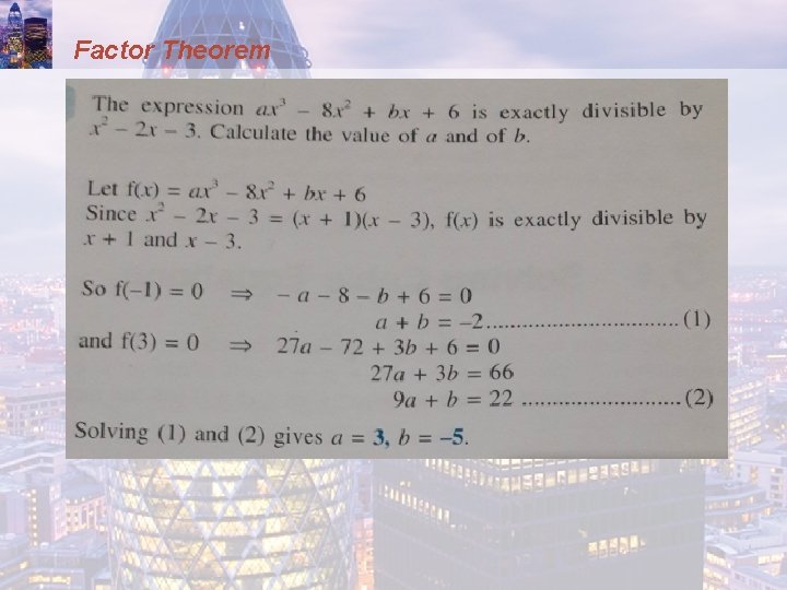 Factor Theorem 
