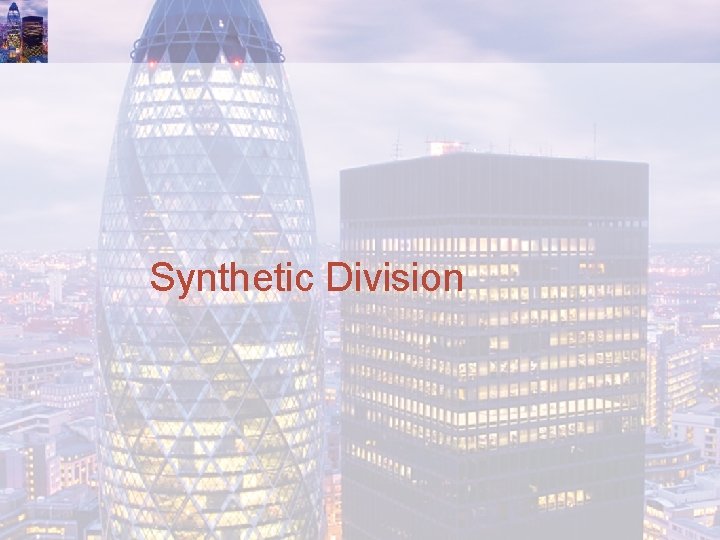 Synthetic Division 