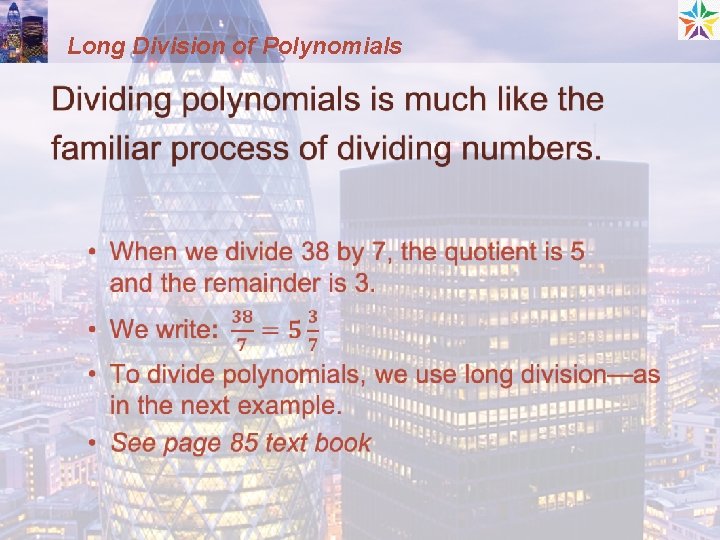 Long Division of Polynomials 