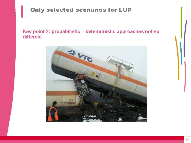 Only selected scenarios for LUP Key point 2: probabilistic – deterministic approaches not so