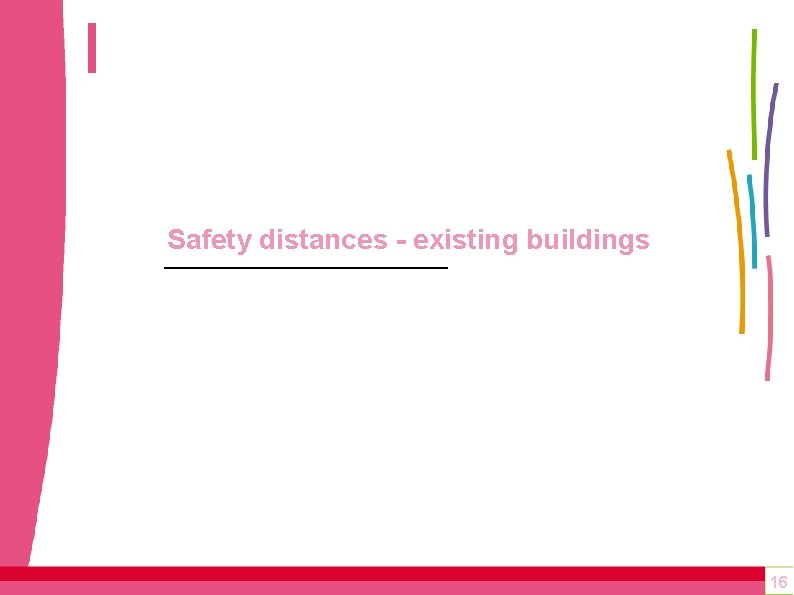 Safety distances - existing buildings 16 