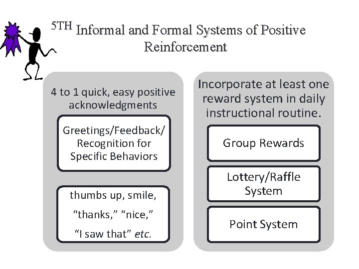 5 TH Informal and Formal Systems of Positive Reinforcement 4 to 1 quick, easy