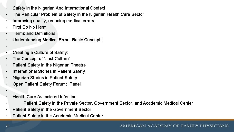  • • • • • 26 Safety in the Nigerian And International Context
