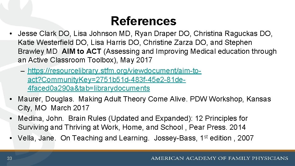 References • Jesse Clark DO, Lisa Johnson MD, Ryan Draper DO, Christina Raguckas DO,