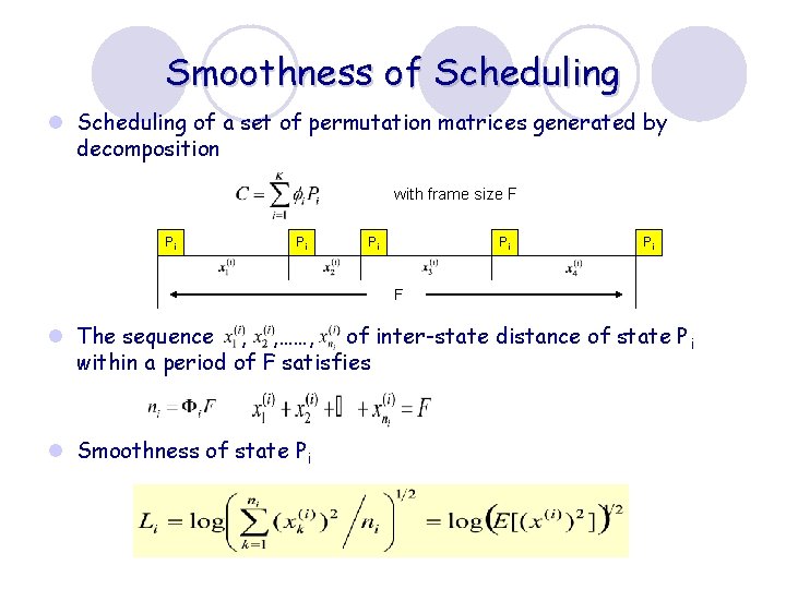 Smoothness of Scheduling l Scheduling of a set of permutation matrices generated by decomposition