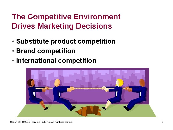 The Competitive Environment Drives Marketing Decisions • Substitute product competition • Brand competition •