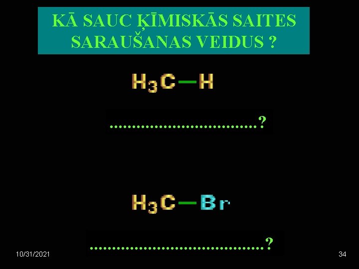 KĀ SAUC ĶĪMISKĀS SAITES SARAUŠANAS VEIDUS ? . . . . ? 10/31/2021 .