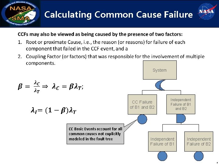 Calculating Common Cause Failure System CC Failure of B 1 and B 2 CC