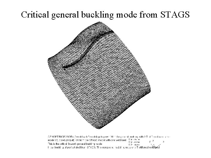 Critical general buckling mode from STAGS 