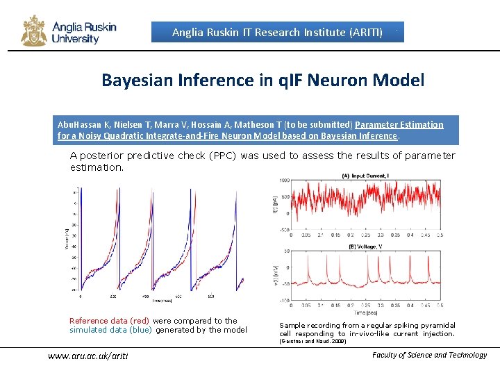Anglia Ruskin IT Research Institute (ARITI) Bayesian Inference in q. IF Neuron Model Abu.