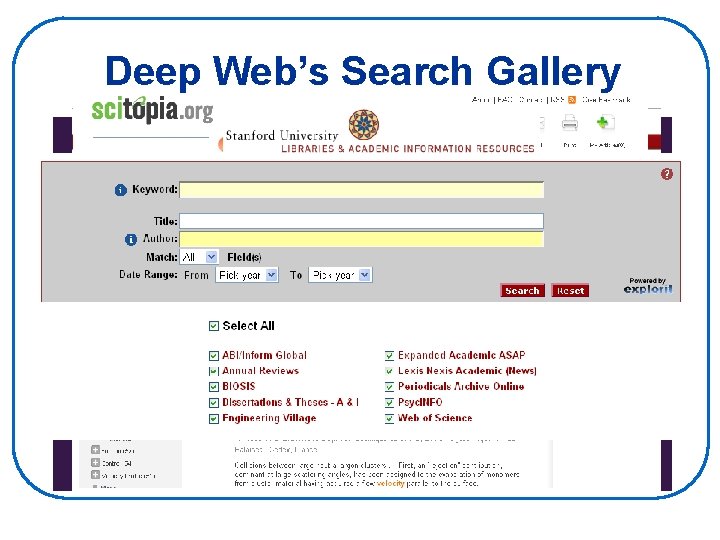 Deep Web’s Search Gallery 