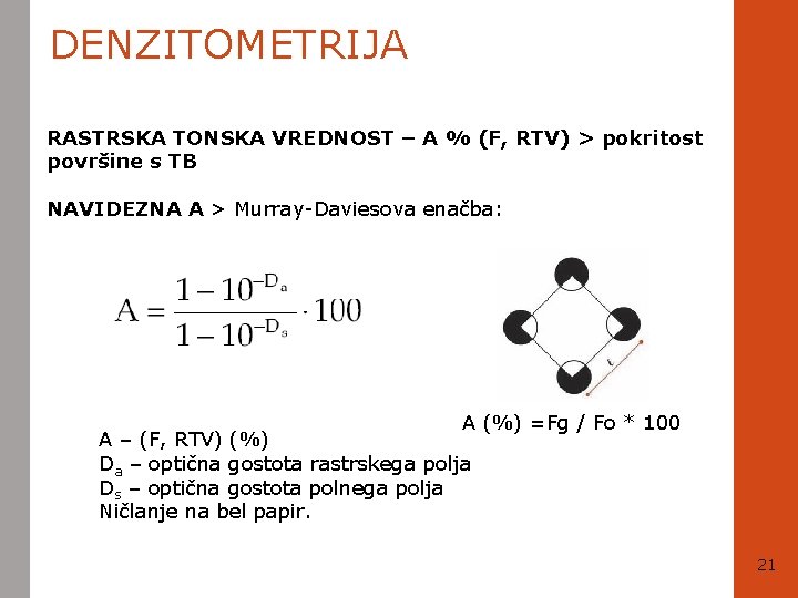 DENZITOMETRIJA RASTRSKA TONSKA VREDNOST – A % (F, RTV) > pokritost površine s TB