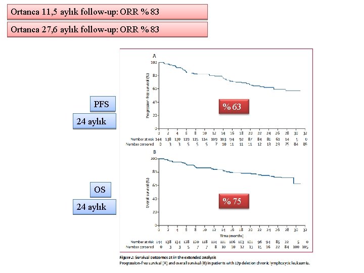 Ortanca 11, 5 aylık follow-up: ORR % 83 Ortanca 27, 6 aylık follow-up: ORR