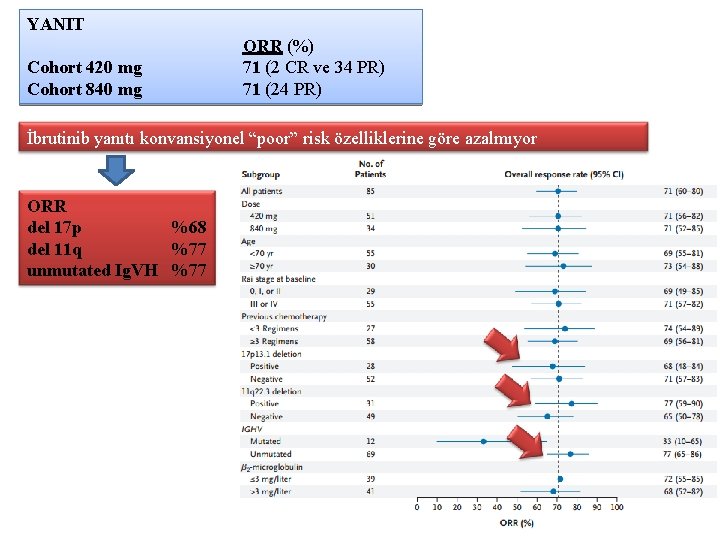 YANIT Cohort 420 mg Cohort 840 mg ORR (%) 71 (2 CR ve 34