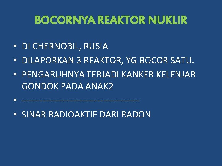 BOCORNYA REAKTOR NUKLIR • DI CHERNOBIL, RUSIA • DILAPORKAN 3 REAKTOR, YG BOCOR SATU.