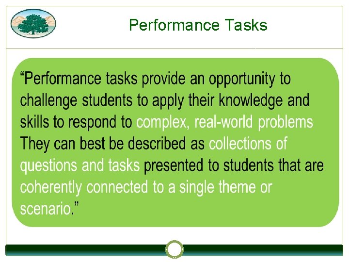 Performance Tasks 