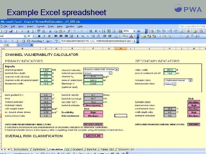 Example Excel spreadsheet 