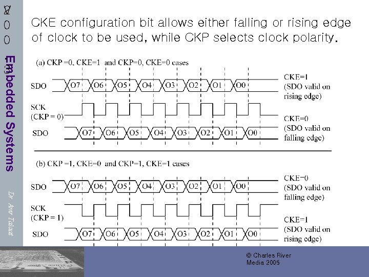CKE configuration bit allows either falling or rising edge of clock to be used,